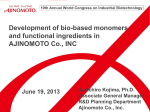 Development of bio-based monomers and functional ingredients in