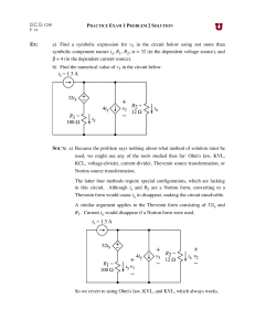 EX: a) Find a symbolic expression for v3 in the circuit below using