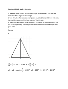 Question #56860, Math / Geometry 1. The ratio of the base of an