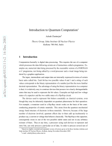Introduction to Quantum Computation