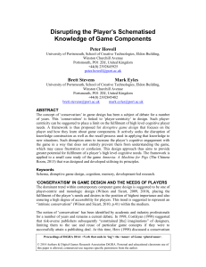 Disrupting the Player`s Schematised Knowledge of Game Components
