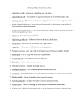 Ecology: Populations Vocabulary 1. Population growth – Change in