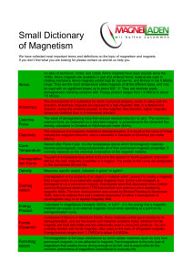 Small Dictionary of Magnetism