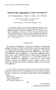 Approximate Aggregation under Uncertainty