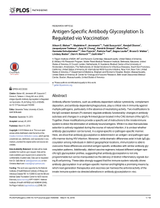 Antigen-Specific Antibody Glycosylation Is Regulated via