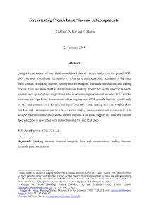 Stress testing French banks` income subcomponents