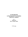 An Introduction to Experimental Uncertainties and Error Analysis