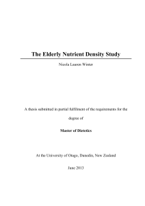 The Elderly Nutrient Density Study - OUR Archive