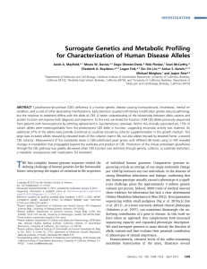 Surrogate Genetics and Metabolic Profiling for Characterization of