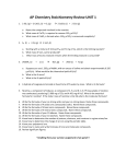 AP Chemistry Stoichiometry Review UNIT 1