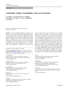 A review of community ecology of mesophotic coral reef ecosystems