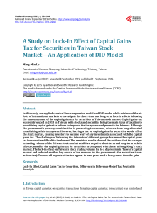 A Study on Lock-In Effect of Capital Gains Tax for Securities in