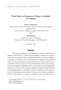 Fiscal Policy in Response to Climate Variability in