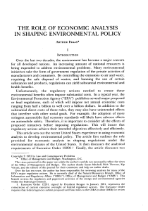 The Role of Economic Analysis in Shaping Environmental Policy
