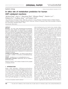 In silico site of metabolism prediction for human UGT