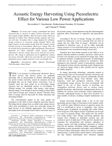 Acoustic Energy Harvesting Using Piezoelectric Effect for Various