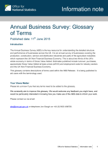 Annual Business Survey: Glossary of Terms