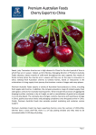 Premium Australian Foods Cherry Export to China