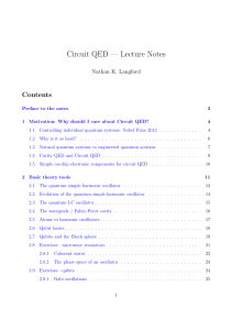 Circuit QED — Lecture Notes - Royal Holloway, University of London