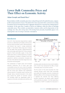 Lower Bulk Commodity Prices and Their Effect