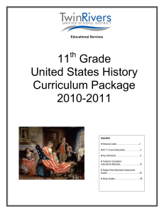 11th Grade United States History Curriculum Package
