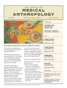 Medical Anthropology - Faculty Websites