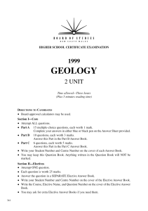1999 GEOLOGY - Board of Studies
