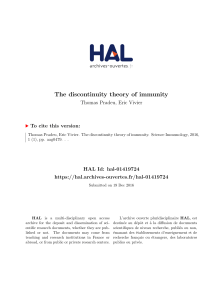 The discontinuity theory of immunity