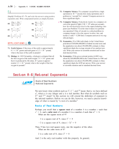 Section A-6 Rational Exponents