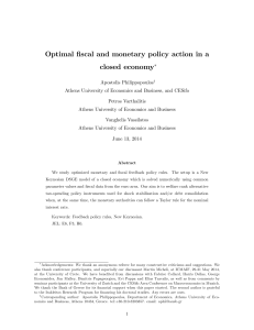 Optimal fiscal and monetary policy action in a closed economy!