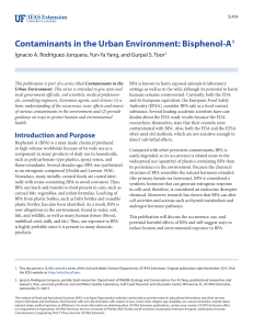 Contaminants in the Urban Environment: Bisphenol-A1