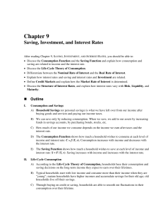 Chapter 9 Saving, Investment, and Interest Rates