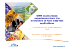 GMM assessment: experiences from the evaluation of food enzymes