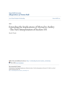 Extending the Implications of Myriad to Ambry â•fiThe New