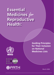 Essential Medicines Reproductive Health