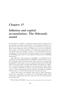 Chapter 17 Inflation and capital accumulation: The Sidrauski model