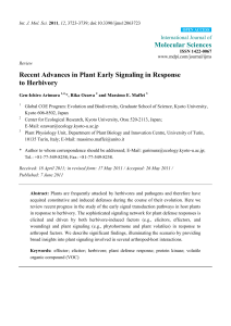 Recent Advances in Plant Early Signaling in Response to Herbivory
