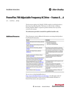 PowerFlex 700 Adjustable Frequency AC Drive – Frames 0…6