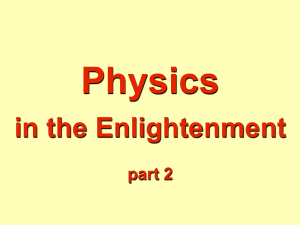 Physics in the Enlightenment