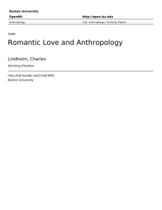 Romantic Love and Anthropology - OpenBU