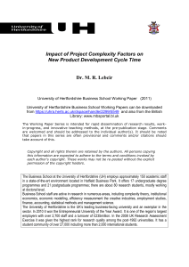 Impact of Project Complexity Factors on New Product Development