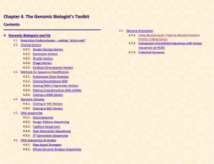 CH4. The Genomic Biologists Toolkit