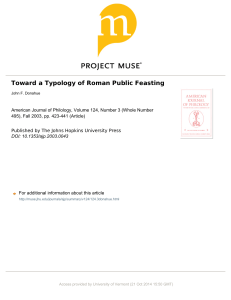 “Toward a Typology of Roman Public Feasting.” American Journal of