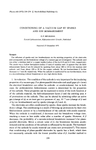 CONDITIONING OF A VACUUM GAP BY SPARKS AND ION