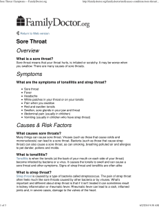 Sore Throat | Symptoms -