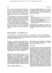 Homozygosity in piebald trait