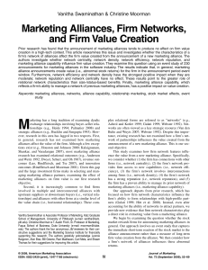 Marketing Alliances, Firm Networks, and Firm Value Creation