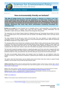 How environmentally friendly are biofuels?