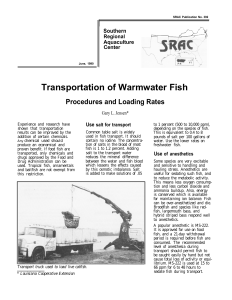 Transportation of Warmwater Fish