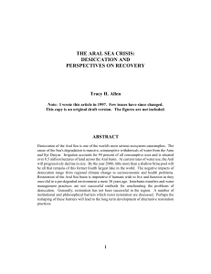 THE ARAL SEA CRISIS: DESICCATION AND PERSPECTIVES ON